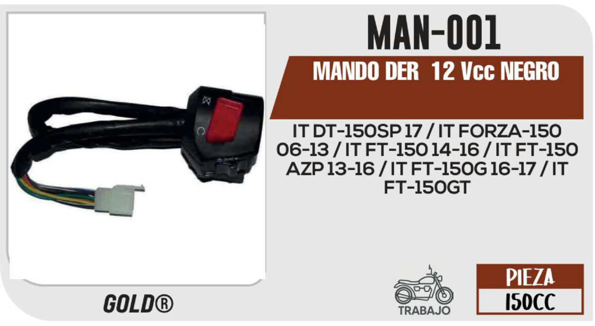MANDO DERECHO 12Vcc
