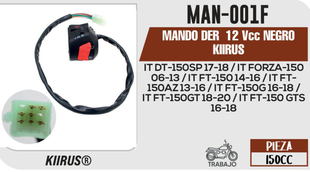 MANDO DER 12Vcc NEGRO