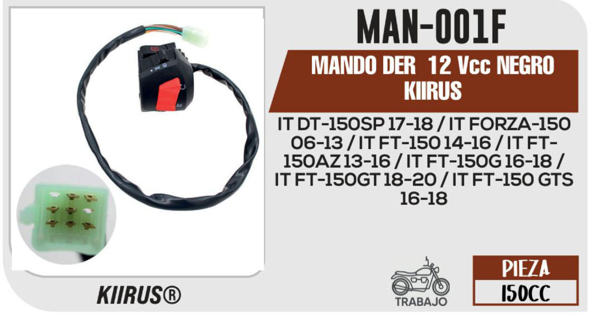 MANDO DER 12Vcc NEGRO