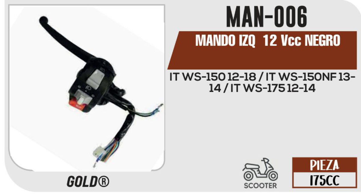MANDO IZQUIERDO 12Vcc