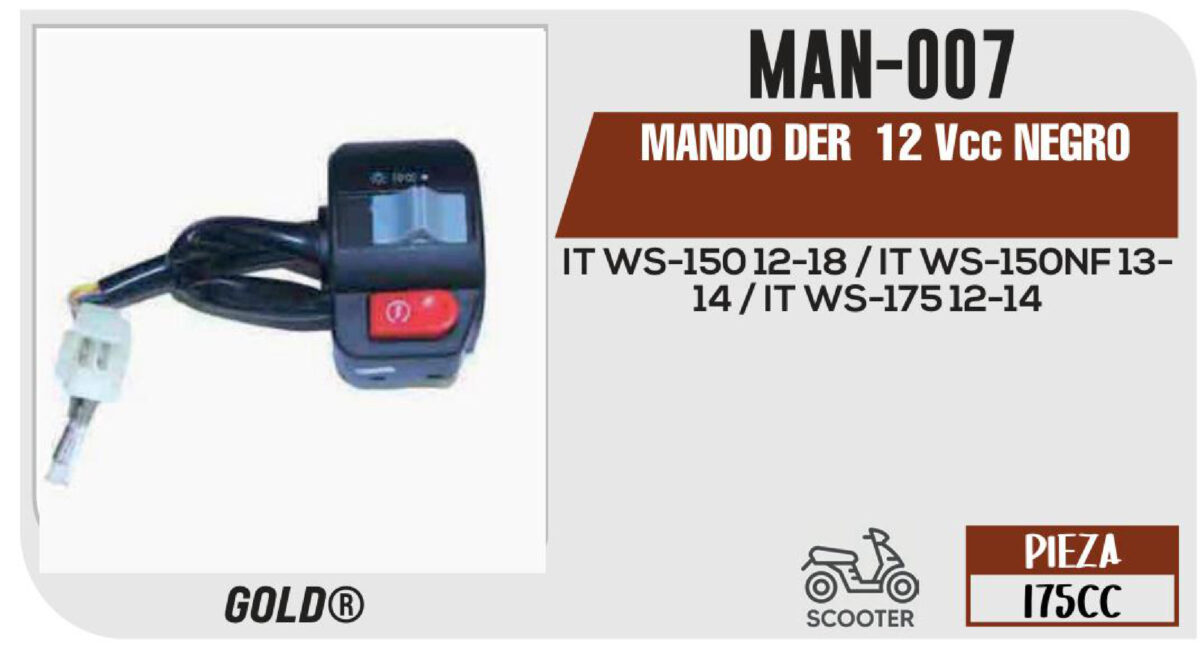 MANDO DERECHO 12Vcc