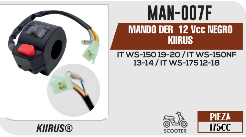 MANDO DER 12Vcc NEGRO