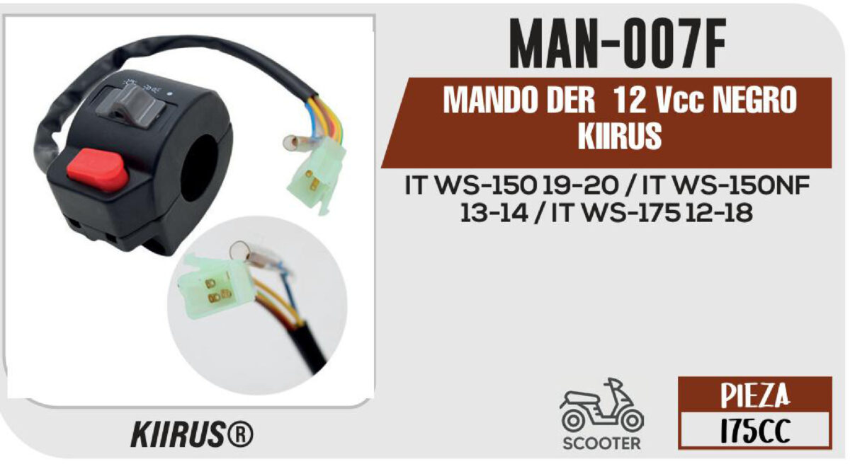 MANDO DER 12Vcc NEGRO