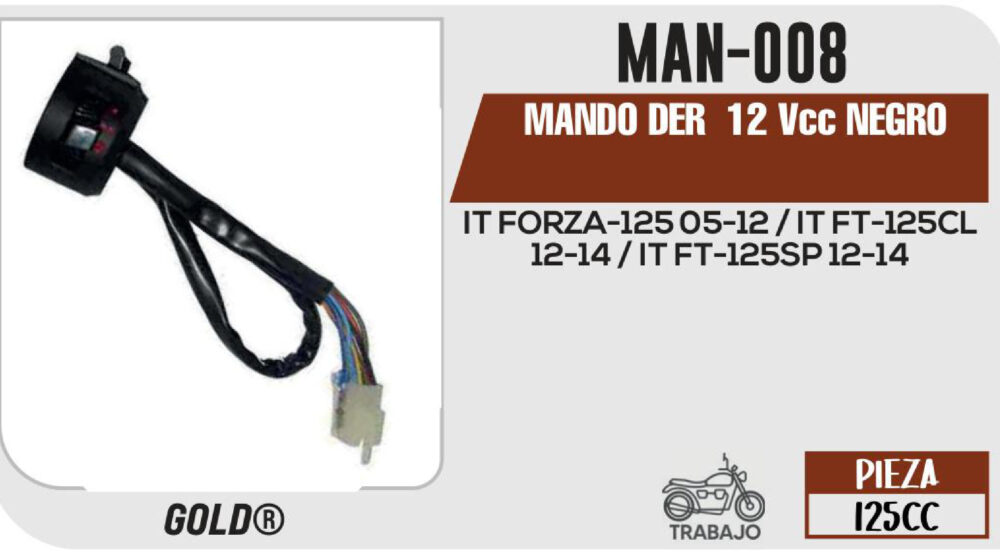 MANDO DERECHO 12Vcc