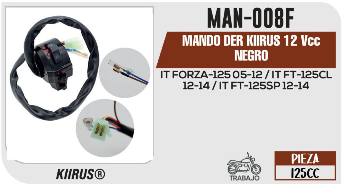 MANDO DER 12Vcc NEGRO
