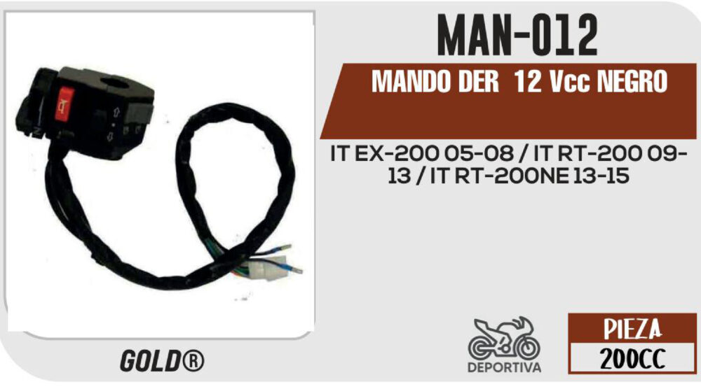 MANDO DERECHO 12Vcc
