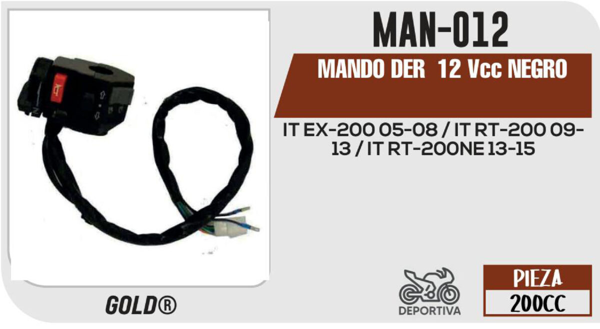 MANDO DERECHO 12Vcc
