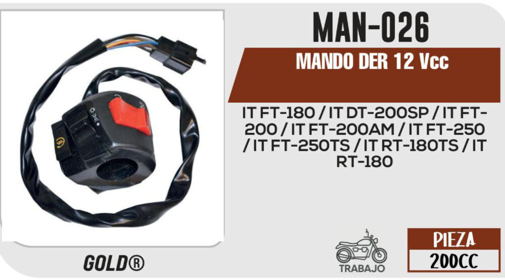MANDO DERECHO 12Vcc
