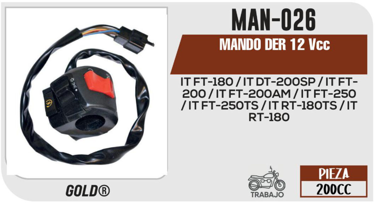 MANDO DERECHO 12Vcc