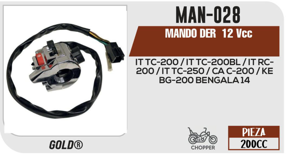 MANDO DERECHO 12Vcc