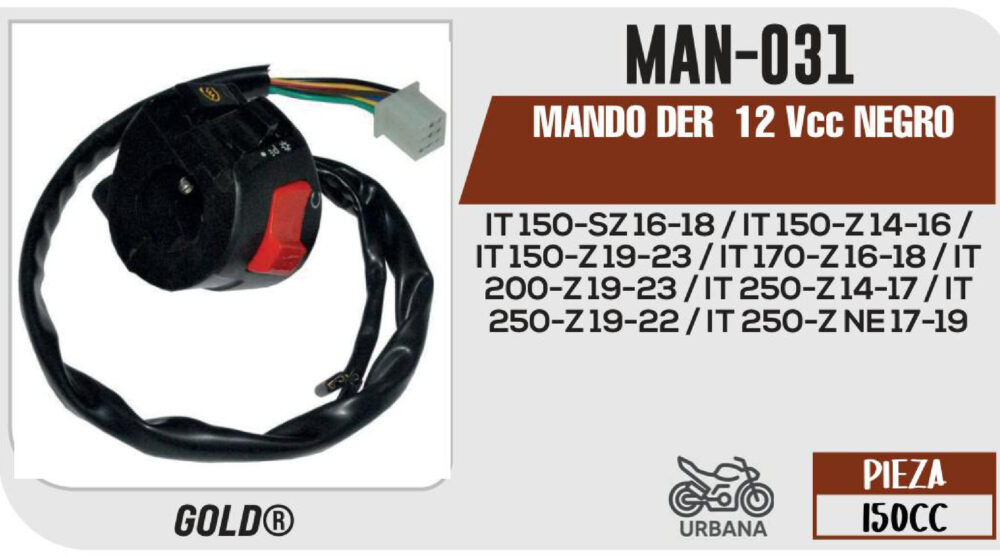 MANDO DERECHO 12Vcc