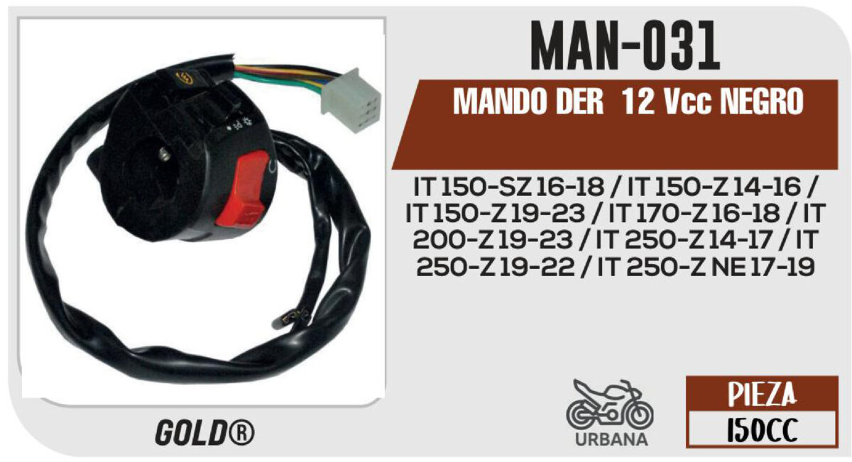 MANDO DERECHO 12Vcc