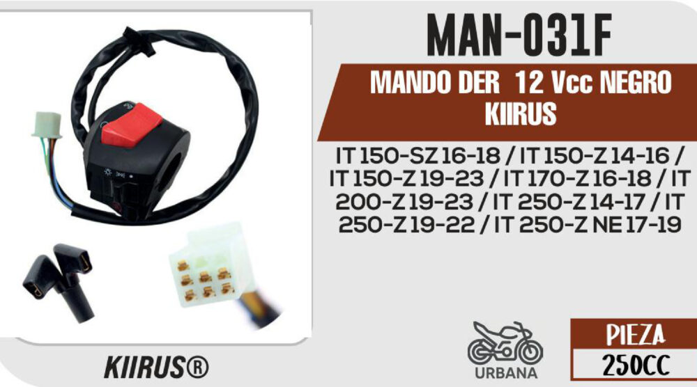 MANDO DER 12Vcc NEGRO