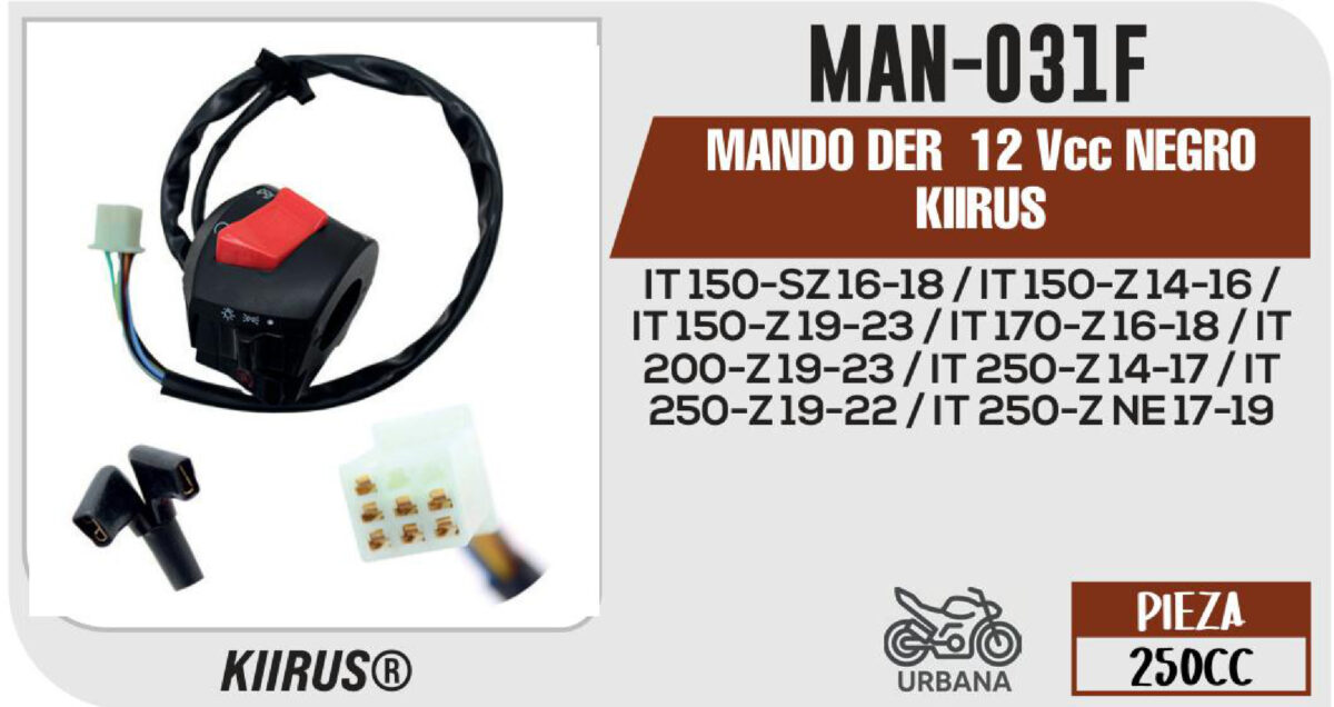 MANDO DER 12Vcc NEGRO
