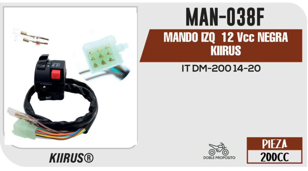 MANDO IZQ 12Vcc NEGRA