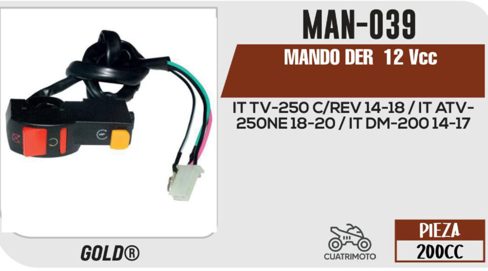 MANDO DERECHO 12Vcc