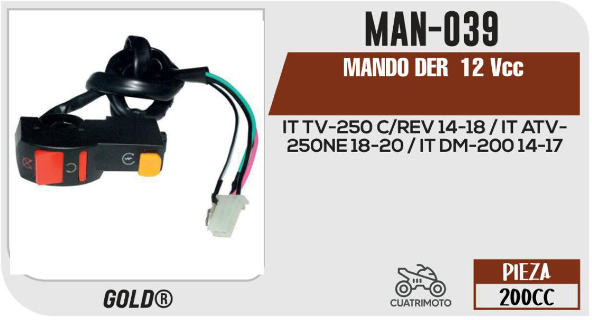 MANDO DERECHO 12Vcc