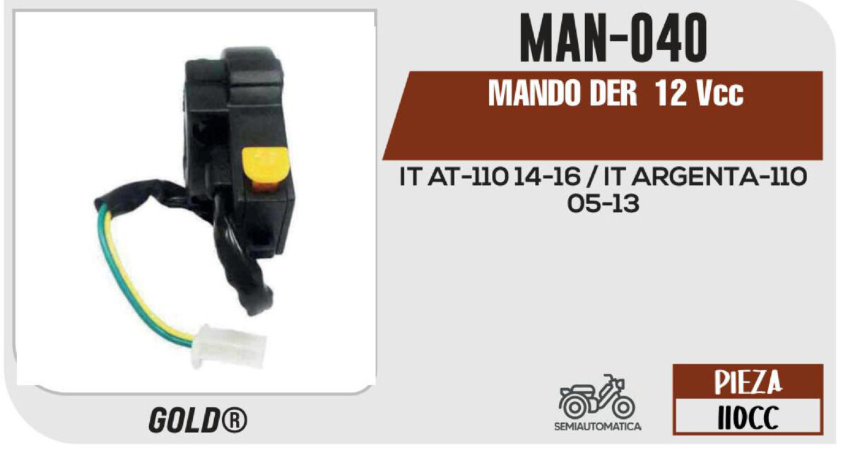 MANDO DERECHO 12Vcc