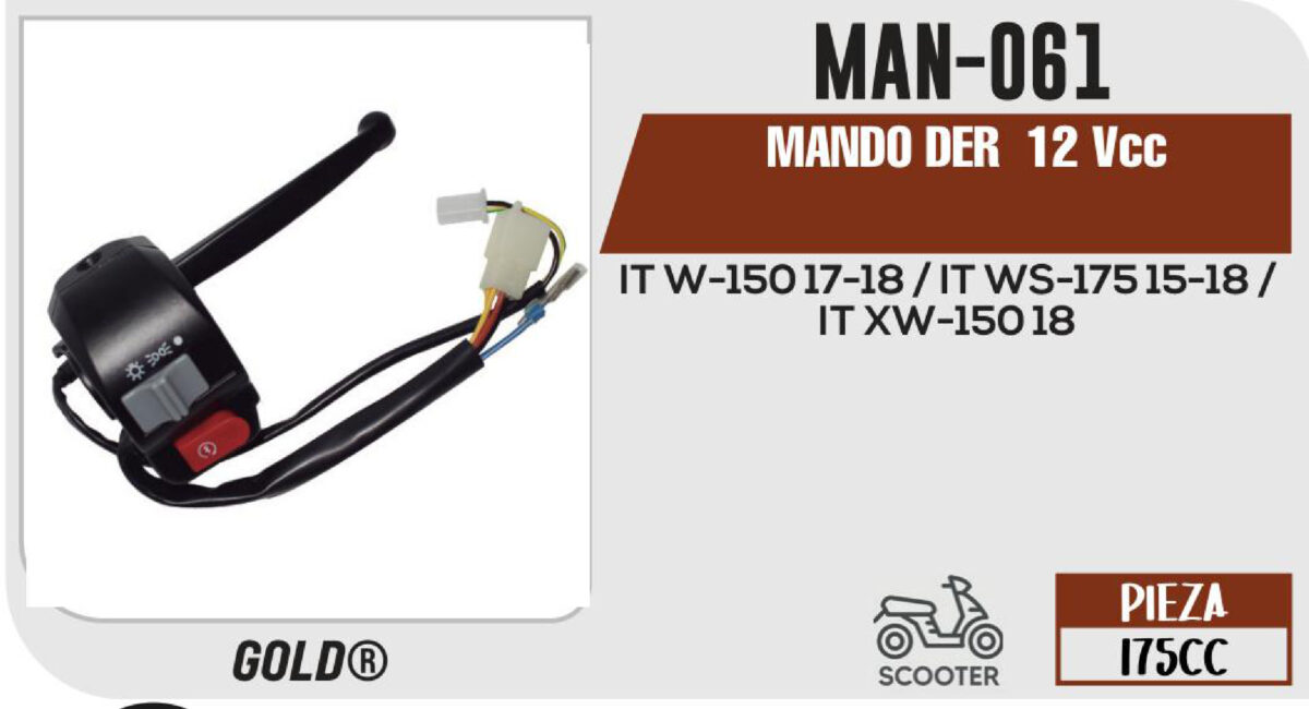 MANDO DERECHO 12Vcc