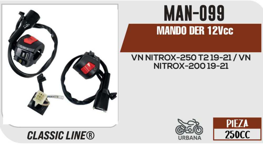 MANDO DERECHO 12Vcc NEGRO