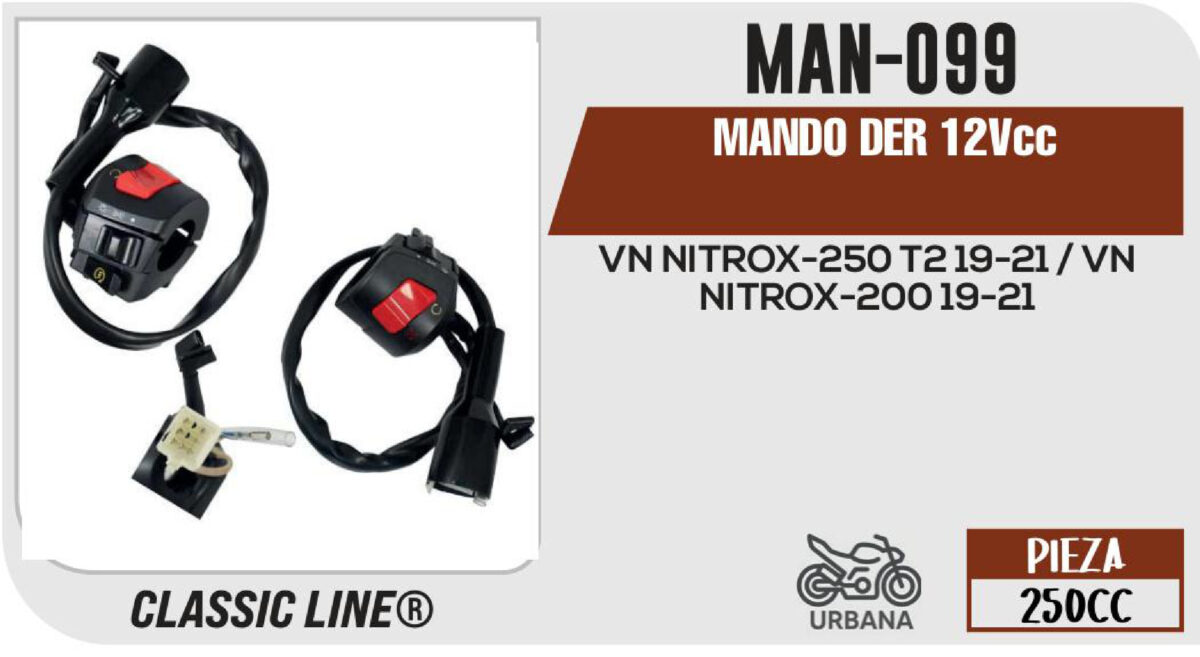 MANDO DERECHO 12Vcc NEGRO