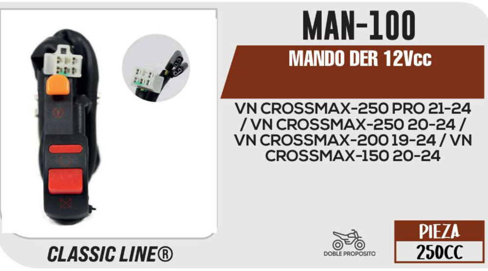 MANDO DER 12Vcc NEGRO