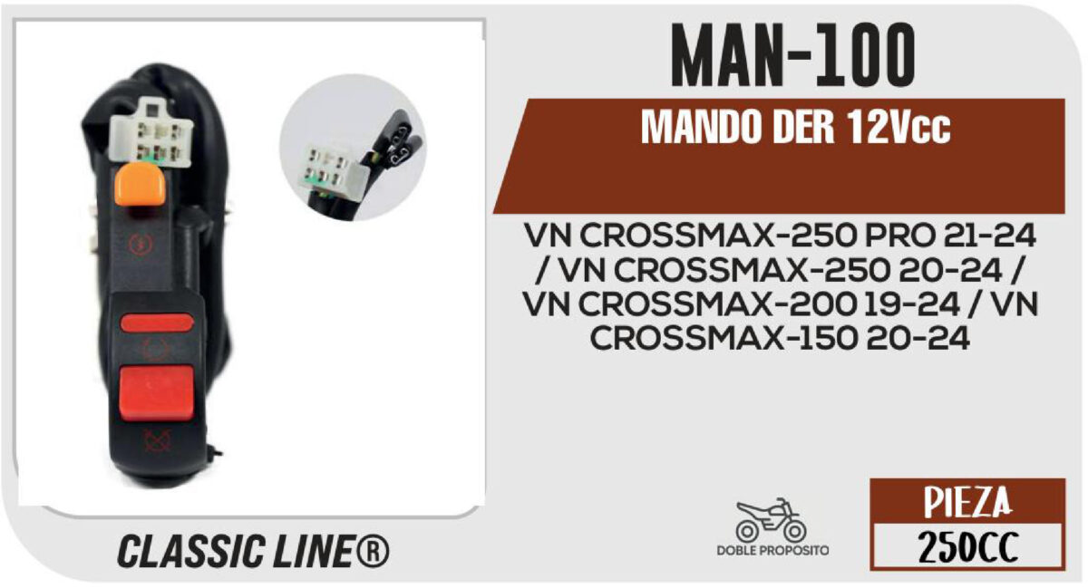 MANDO DER 12Vcc NEGRO