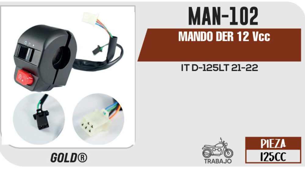 MANDO DER 12Vcc NEGRO