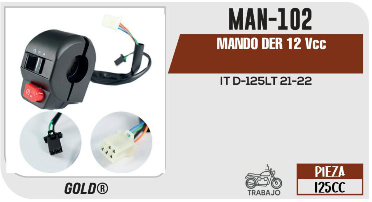 MANDO DER 12Vcc NEGRO