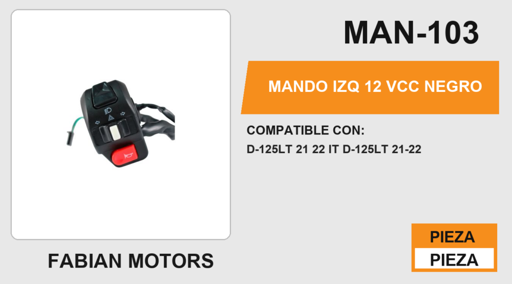 MANDO IZQ 12Vcc NEGRO