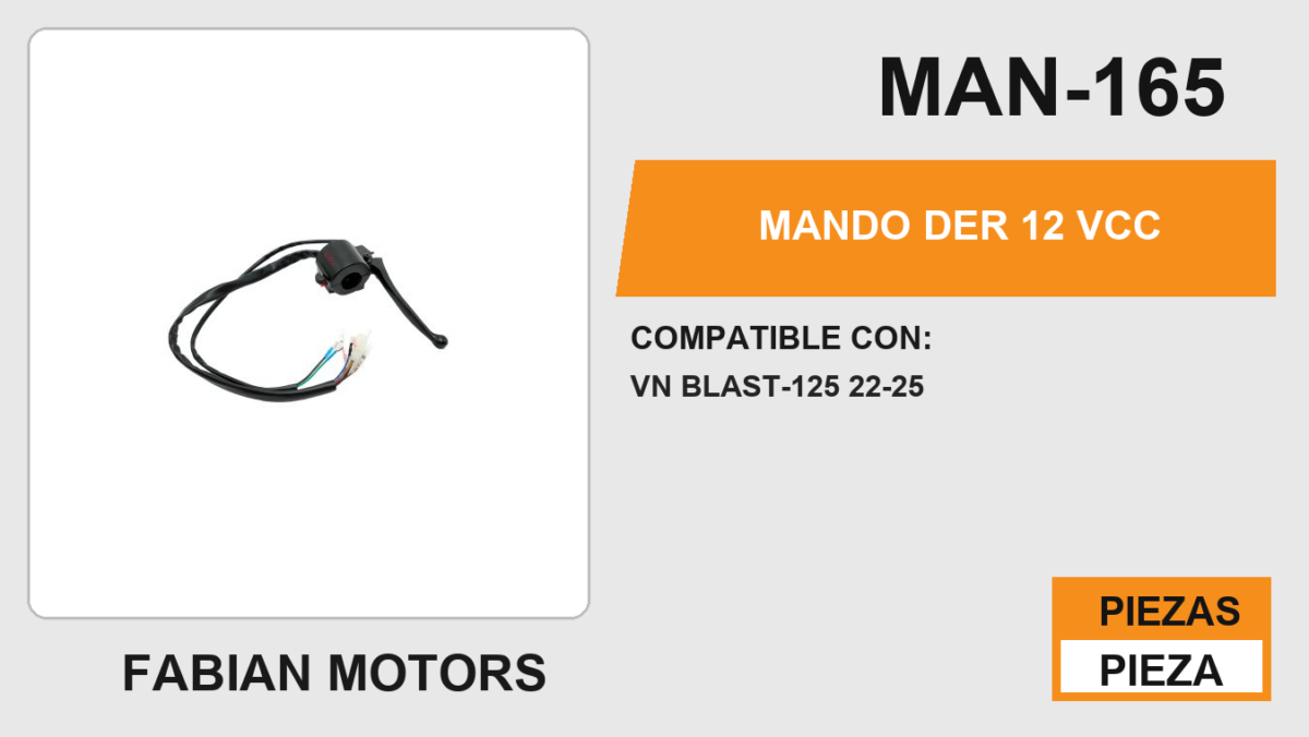 MANDO DER  12 Vcc
