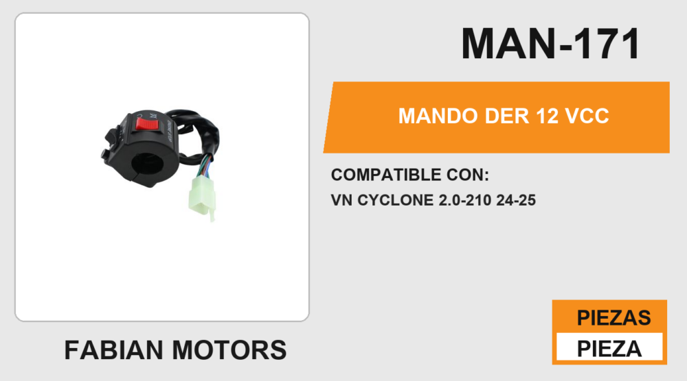 MANDO DER  12 Vcc