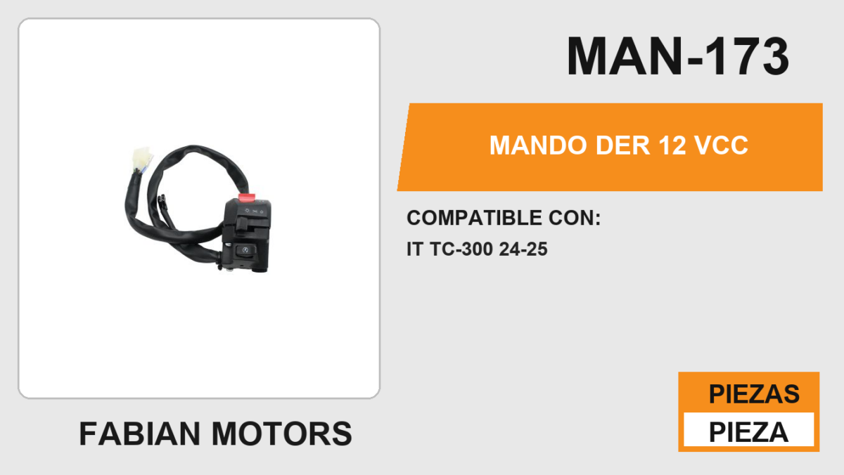 MANDO DER  12 Vcc