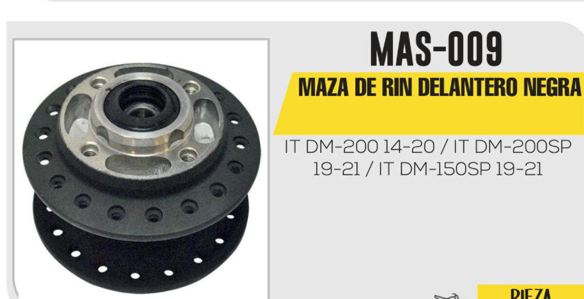 MAZA DE RIN DELANTERO NEGRA