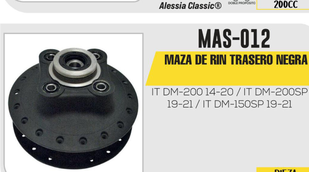 MAZA DE RIN TRASERO NEGRA