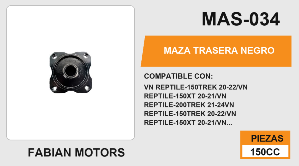 MAZA TRASERA NEGRO