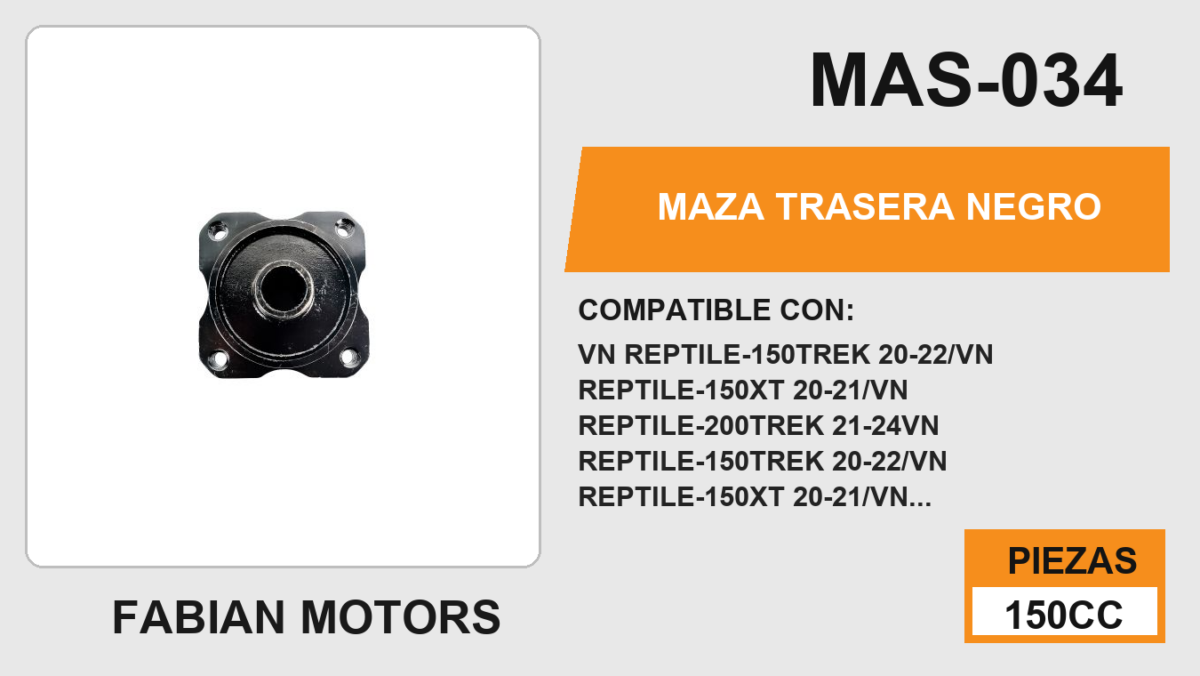 MAZA TRASERA NEGRO