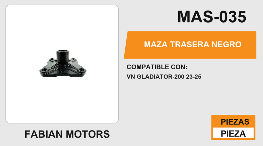 MAZA TRASERA NEGRO