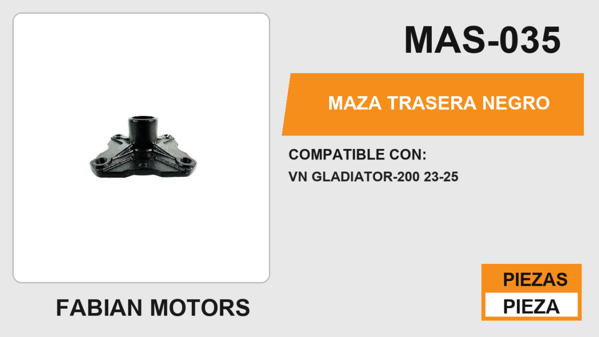 MAZA TRASERA NEGRO