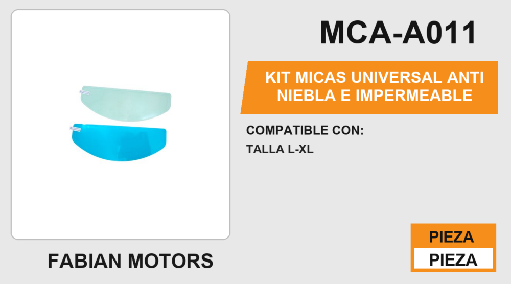 KIT MICAS UNIVERSAL ANTI NIEBLA E IMPERMEABLE