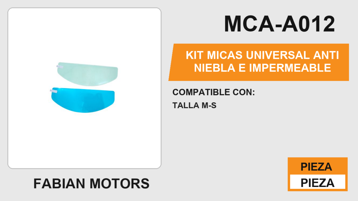 KIT MICAS UNIVERSAL ANTI NIEBLA E IMPERMEABLE