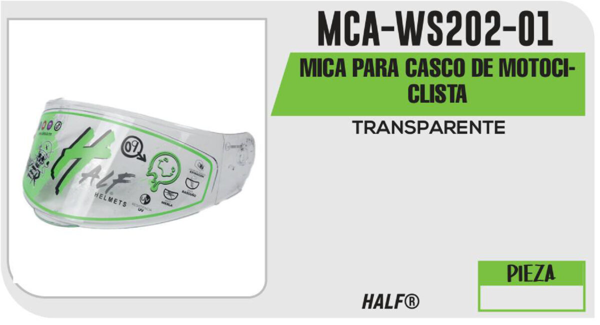 MICA PARA CASCO DE MOTOCICLISTA