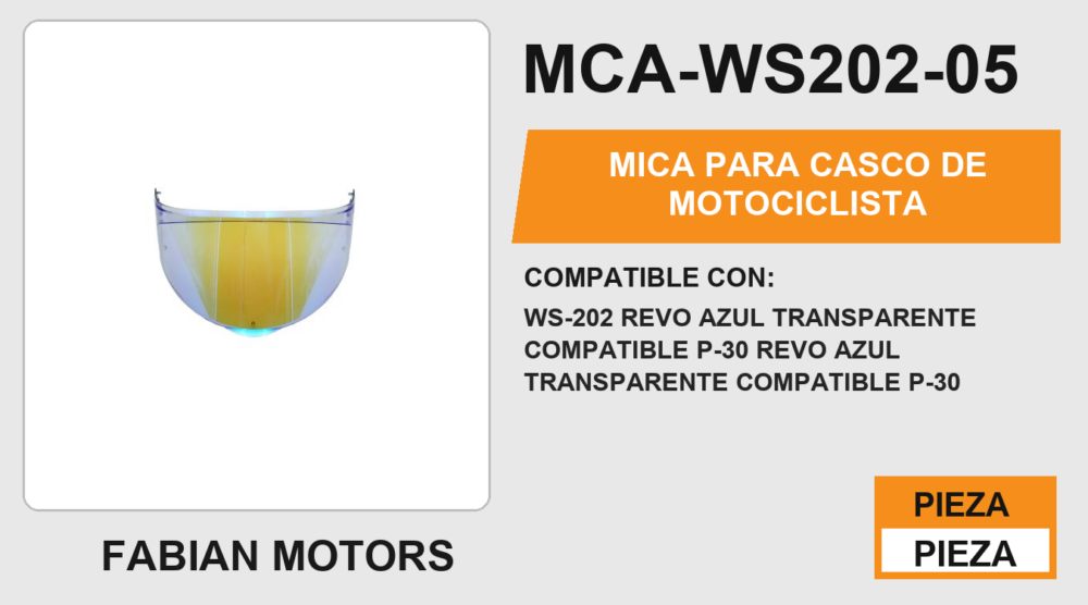 MICA PARA CASCO DE MOTOCICLISTA