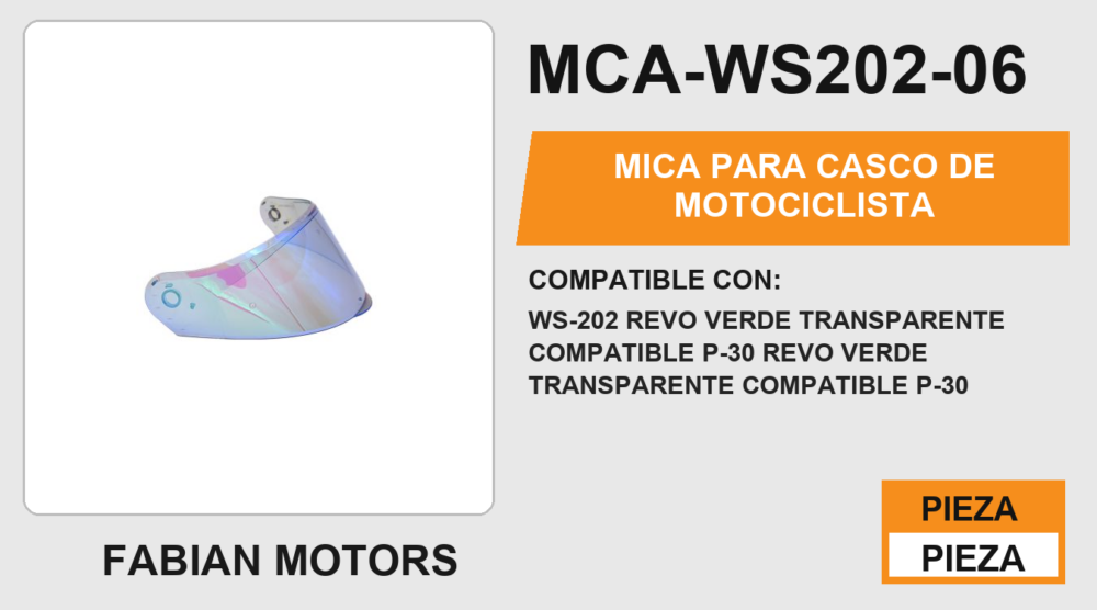 MICA PARA CASCO DE MOTOCICLISTA