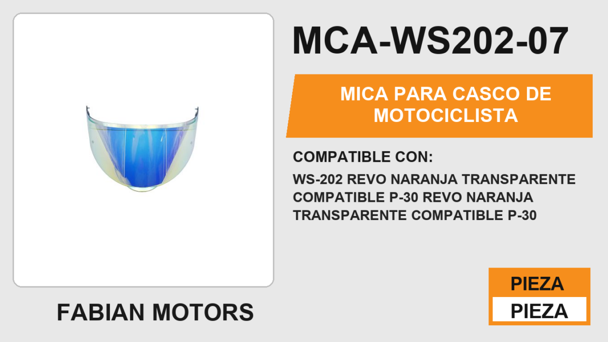 MICA PARA CASCO DE MOTOCICLISTA