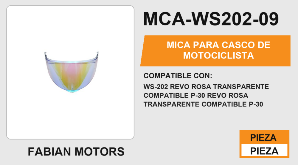 MICA PARA CASCO DE MOTOCICLISTA