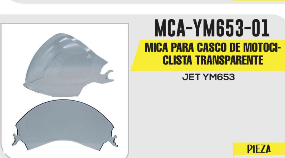MICA PARA CASCO DE MOTOCICLISTA TRANSPARENTE