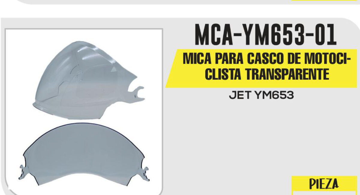 MICA PARA CASCO DE MOTOCICLISTA TRANSPARENTE