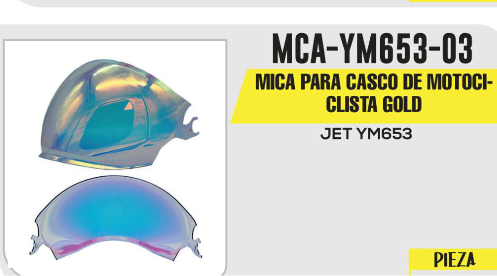 MICA PARA CASCO DE MOTOCICLISTA GOLD