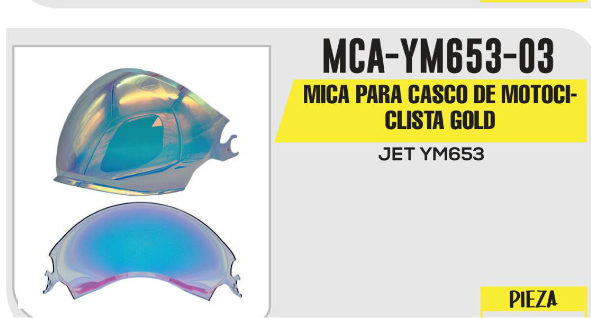 MICA PARA CASCO DE MOTOCICLISTA GOLD